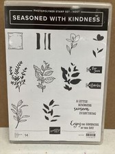 STAMPIN UP SEASONED WITH KINDNESS Photopolymer 14 STAMP SET Plant Flower Leaf