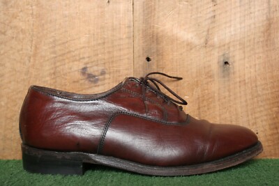Vintage CROWN IMPERIAL Brown Leather Oxfords Derby Shoes Sz. 9.5 EEE