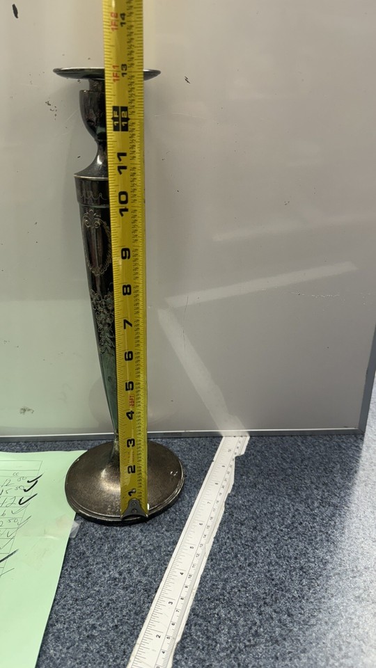 Vintage Weighted 925 Sterling Silver 13” tall Candlestick eBay