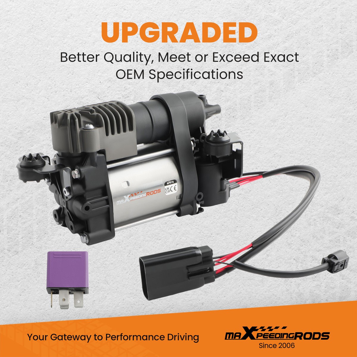 Air Suspension Compressor For Dodge Ram 1500 2013-2019 & Jeep Grand Cherokee – W/ Relay & Bracket