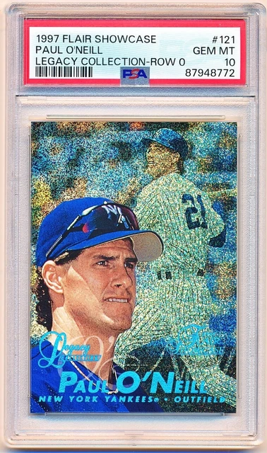 1997 Flair Showcase Paul O'Neill Legacy Collection Row 0 #121 (028/100) PSA 10