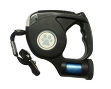 16ft Automatic Retractable Dog Leash Pet Collar With 3 LED Light  Garbage Bags