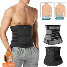 Men's Sweat Sauna Waist Trainer Zip Vest Male Belly Compression Slim Shaper Tops