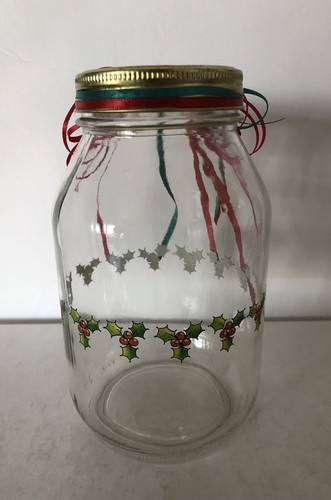 Beautiful Handmade Holiday Mason “Holly” Christmas Jar Vintage Home Decoration - Picture 2 of 5