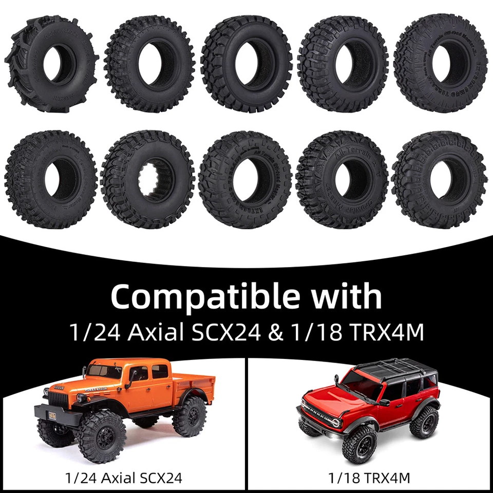 4x 9IMOD RC Gummireifen Radreifen für 1/18 TRX4M 1/24 Axial SCX24 RC Crawler Car - Bild 3 von 4
