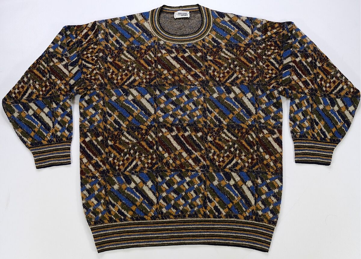 Rare VTG MISSONI SPORT Geometric Color Block Knit Sweater Rare VTG MISSONI SPORT Geometric Color Block Knit Sweater