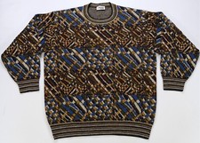 Rare VTG MISSONI SPORT Geometric Color Block Knit Sweater 90s Biggie Cosby Style