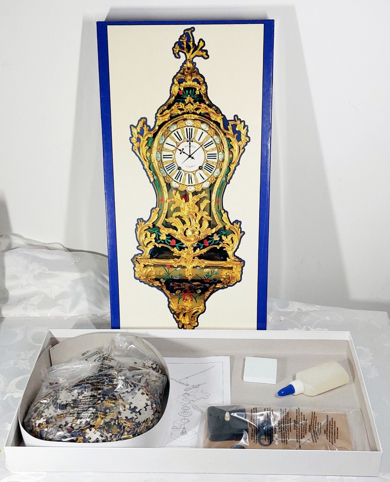 RARE Wall  Clock 1000 Piece Jigsaw Puzzle w Working Clock Movement/ Mechanism