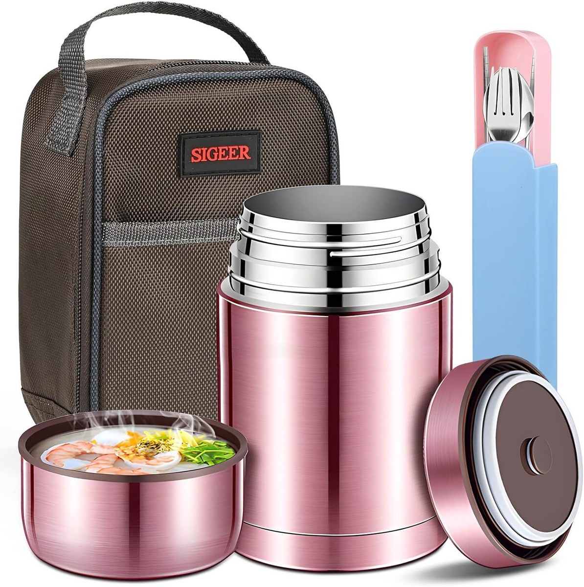Thermos Food Flask 800ml Soup Flask with Spoon Stainless Steel