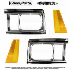 80-81 Malibu El Camino Headlight Bezel Trim Side Marker Lamp Light Set