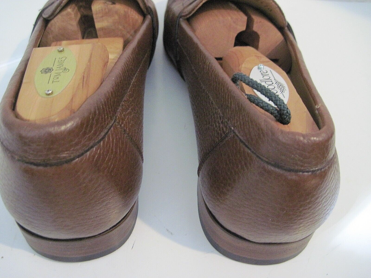 Alan Payne Deerskin Penny Loafer in Brown Pebbled Leather Wellesley Penny Loafer main image 3