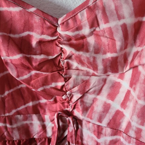 Cupshe US Women's Size XL Brick Tie Dye Shirred Sweetheart Sleeveless Mini Dress - Picture 2 of 8