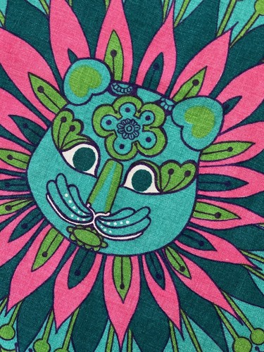 Circa 60s/70s BELINDA LYON Dandylion Linen Tea Towel Oxfam AWESOME - Picture 2 of 10