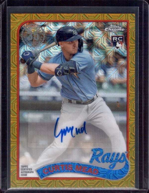 CURTIS MEAD 2024 Topps Series 1 1989 Silver Pack Gold Refractor RC Auto #24/50