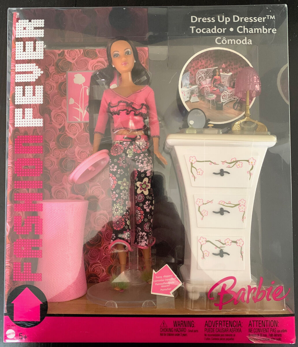 2005 Mattel Barbie Fashion Fever Dress Up Dresser Kayla Set 2005 Mattel Barbie Fashion Fever Dress Up Dresser Kayla Set