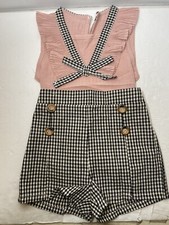 Pink Top W/ Plaid Shorts Size 5