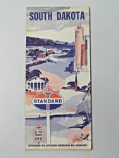 Vintage 1963 South Dakota Folded Highway Map Standard Oil Company