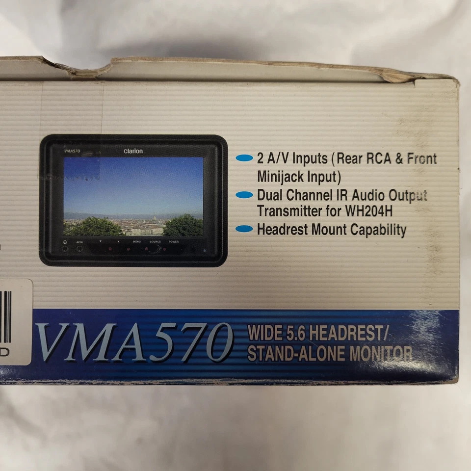 5.6” Clarion VMA570 Headrest/Stand-Alone Digital TFT LCD Widescreen Monitor - Image 2 of 2