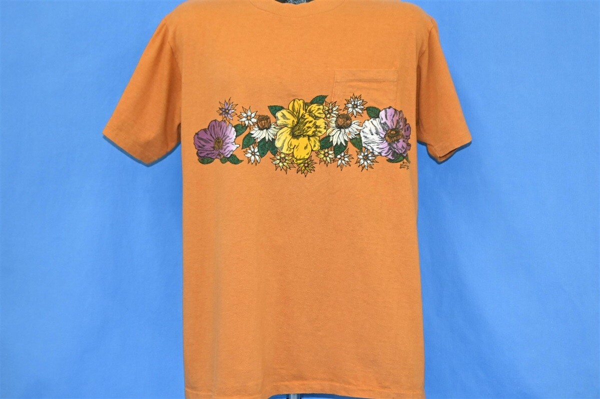 vintage 70s HI CRU ORANGE FLORAL FLOWER CALIFORNIA SURF 2