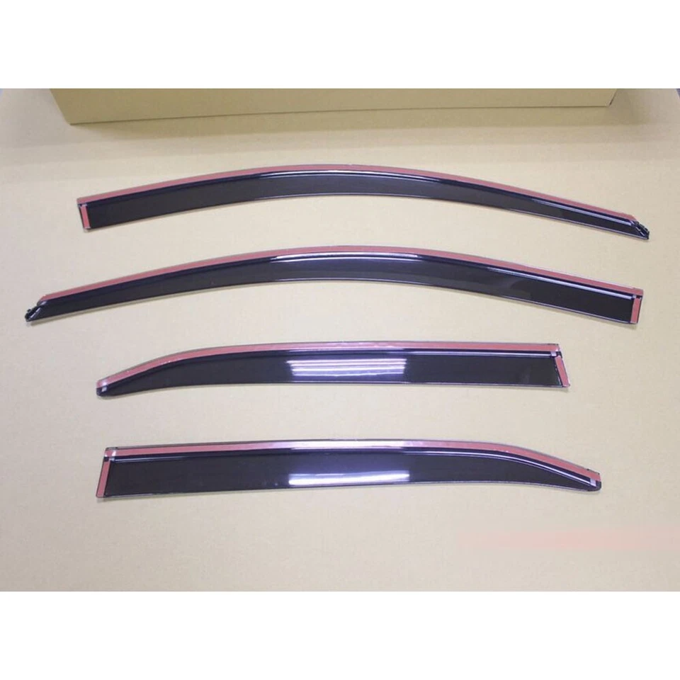 Add-on Window Visor Shade Rain Guard + Chrome Strip FOR Toyota Camry 07-11 Foto 4 de 4