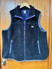 L L Bean Navy Sherpa Zip Vest 3x