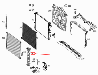 A0995041700 MERCEDES GLC W253 Passenger Side Radiator Support 