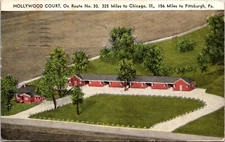 Hollywood Court Motel Mansfield Ohio Route 30 Postcard Linen Posted 1721