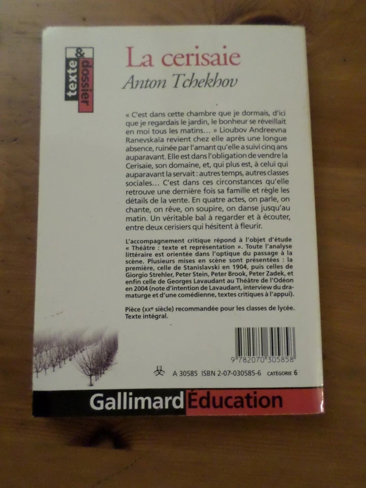 Book The Cherry Orchard - Anton Chekhov edition GALLIMARD - Image 2 of 2