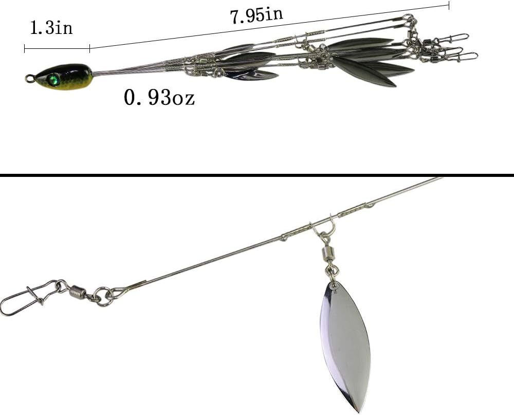 Alabama Umbrella Rig Kit for Bass Stripers Fishing with 5 Arms 8 Blade
