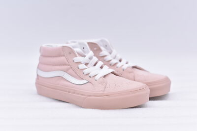 Kids Vans Sk8-Mid Reissue Pastel Mono Lace Up Shoes Rose Smoke Pink, Size 