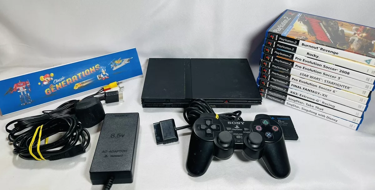 PlayStation 2 Slim Black Or Silver PS2 + FULL SET UP + 10 Free Games !