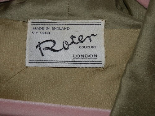 Vintage 1950s Roter Couture London Designer Satin Jacket, UK 10/12, Light Sage G - Picture 6 of 6