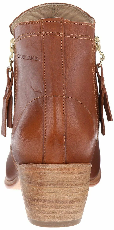 Nuevo 1883 by Wolverine Mujer Ella Marrón Tostado Cuero 5" Lado Zip Botines Nib - Imagen 4 de 4