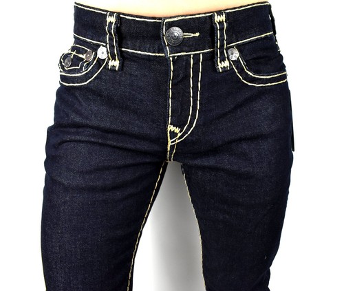 True Religion Men's Rocco Marled Lurex Super T Relaxed Skinny Jeans - 107736 - Picture 4 of 10