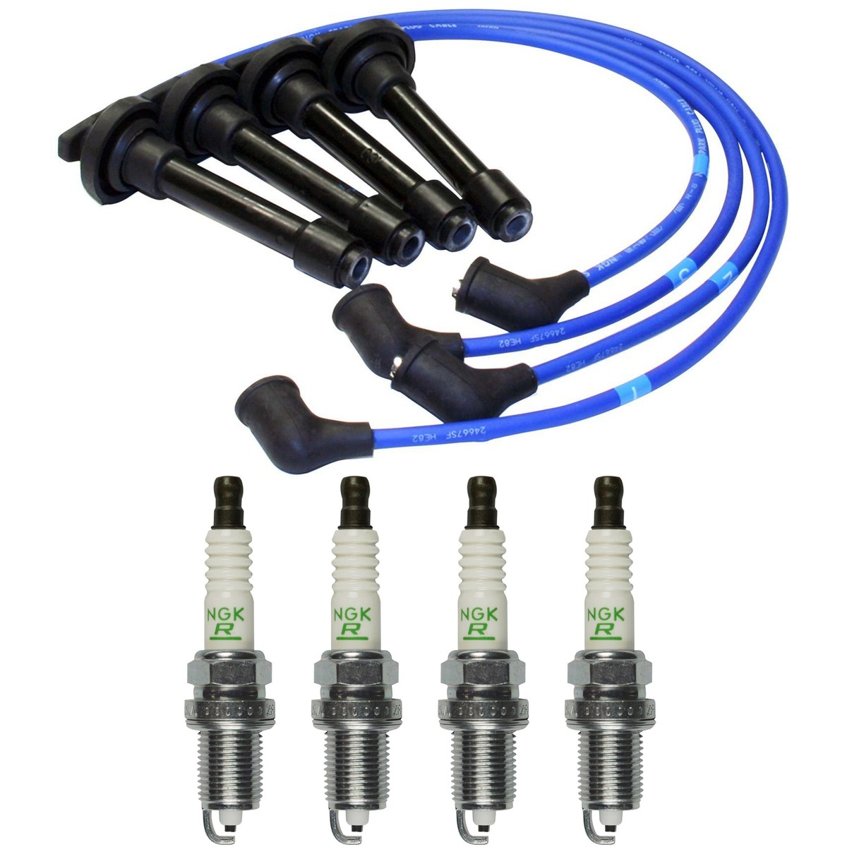 ふーか　エネルギーつなぎ For Acura Integra NGK Japan Blue Spark Plug Wire Set HE82 & V
