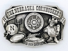 The Nebraska Cornhuskers "Big Red Country" Belt Buckle