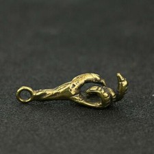 Antique Brass Claw Pendant Small Statue Ornament Collectible Craft Pocket Gift