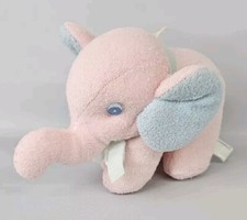 Vintage Commonwealth 6  Light Pink Terry Cloth Elephant Plush Baby Toy Rattle