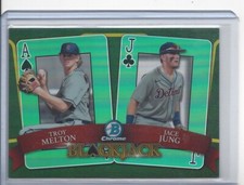 JACE JUNG TROY MELTON 2022 BOWMAN DRAFT CHROME BLACKJACK GREEN REFRACTOR #D /99