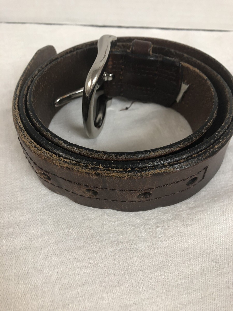 Fossil Mens Brown Belt Size 36/90 Silver Tone Buckle Genuine  display picture 1
