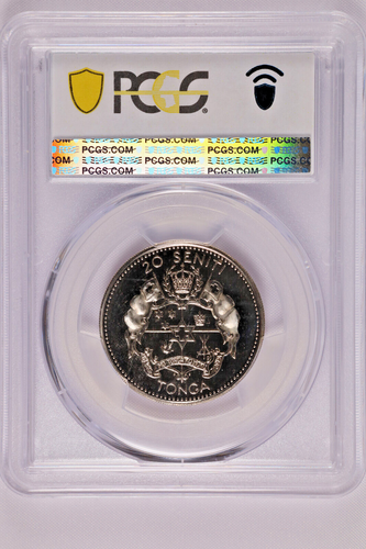 1967 TONGA Taufa'ahau Tupou IV 20 SENITI, CORONATION - PCGS PR 68 DCAM - Picture 2 of 2