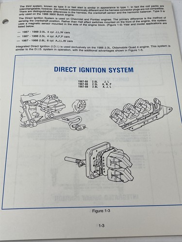 1984-1988 GM distribuidor sistemas de encendido sin distribuidor diagnóstico de operación manual 1987 - Imagen 4 de 5