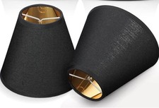 Macarrie 2 Pack Small Lamp Shade Barrel Fabric Lampshade Cover Clip on Table...