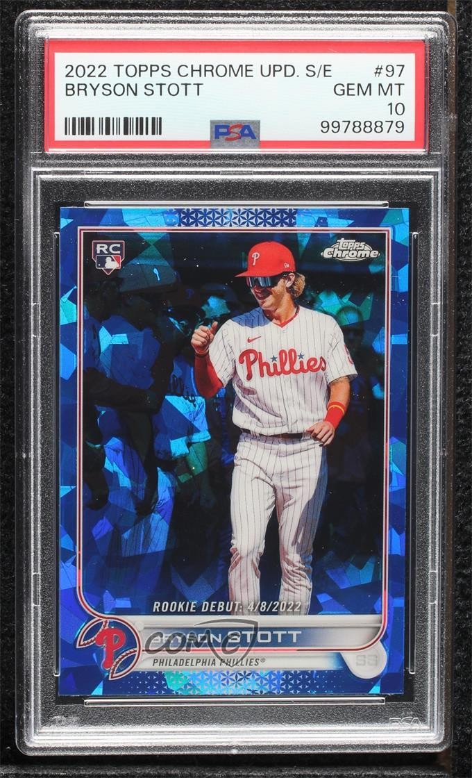 2022 Topps Chrome Update Sapphire Rookie Debut Bryson Stott PSA 10 GEM MT 0t6q