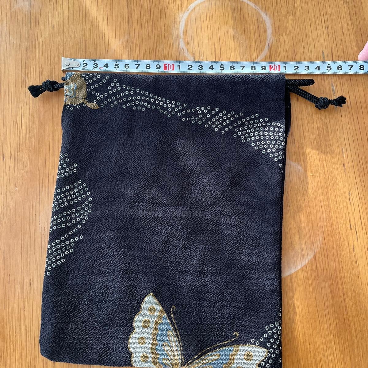 Japanese Pattern Drawstring Bag, Pique Shibori, F… - image 7