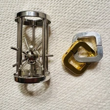 Metal Puzzle IQ Test Mind Game Toys Brain Teaser Lot of 2