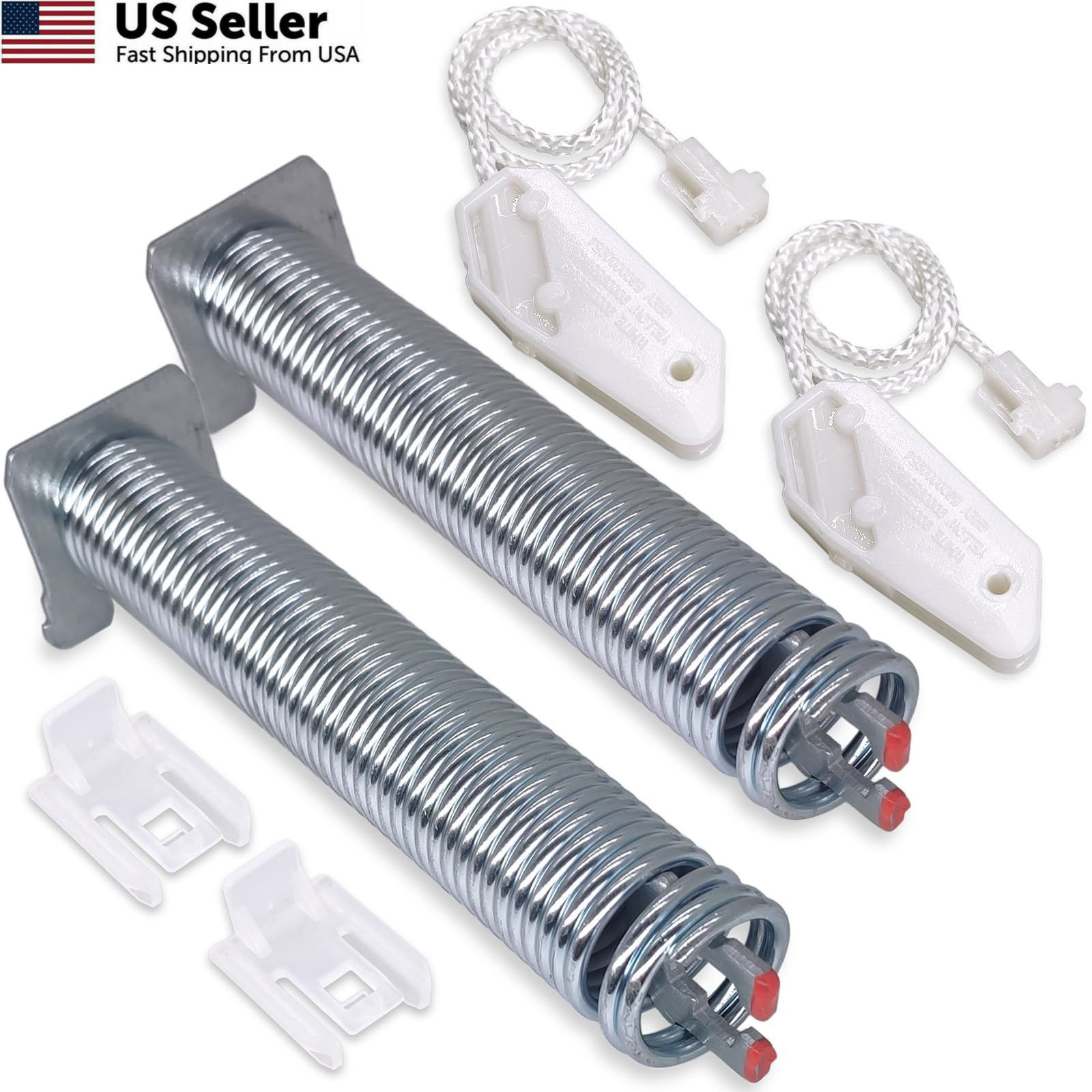 UPGRADED 12004119 Dishwasher Door Spring & Cable Set - Silver