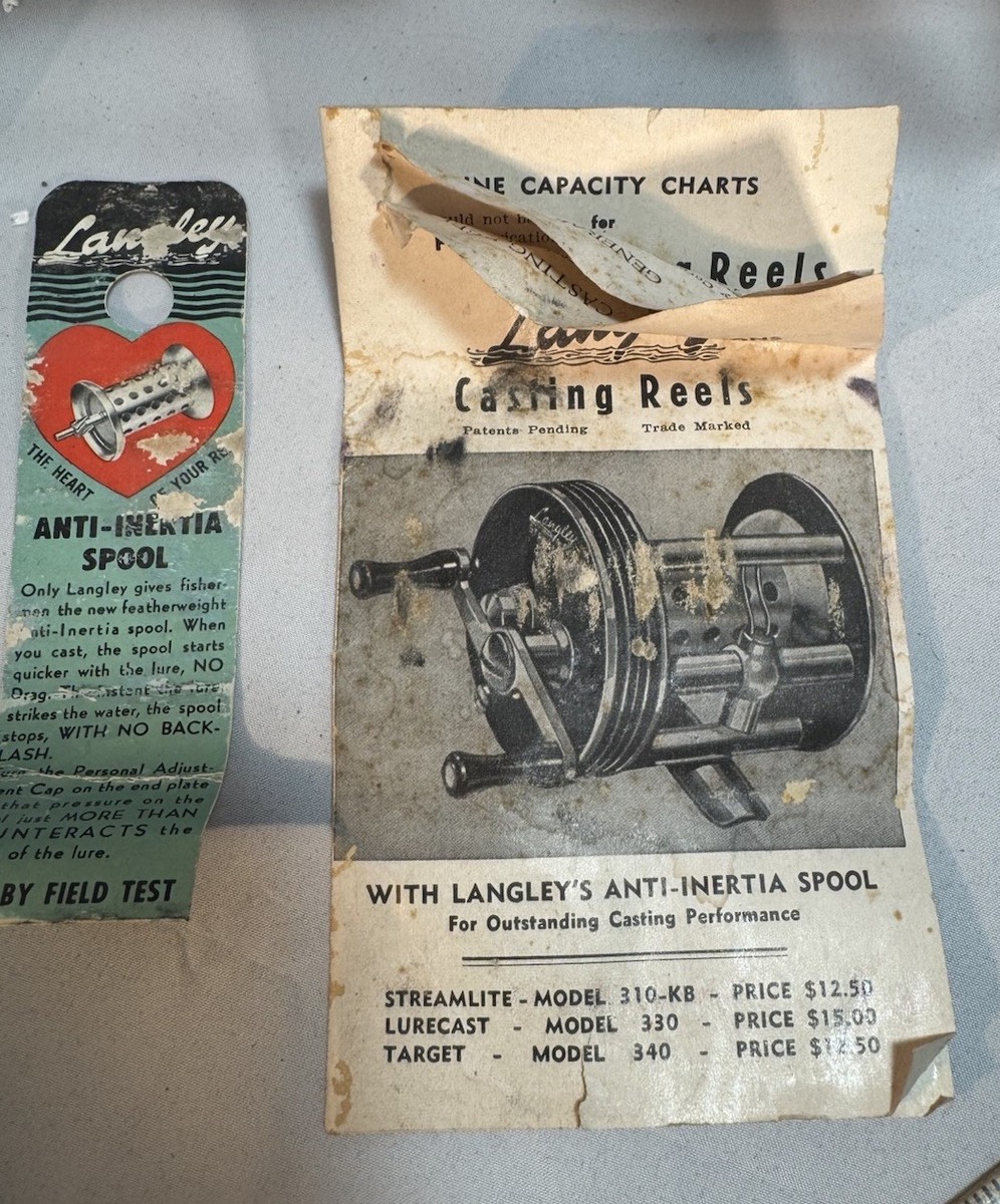 ラングレーLangley ルアーキャストLURE CAST MODEL330KC Vintage Langley Lurecast 330 KC Fishing Reel Red Casting