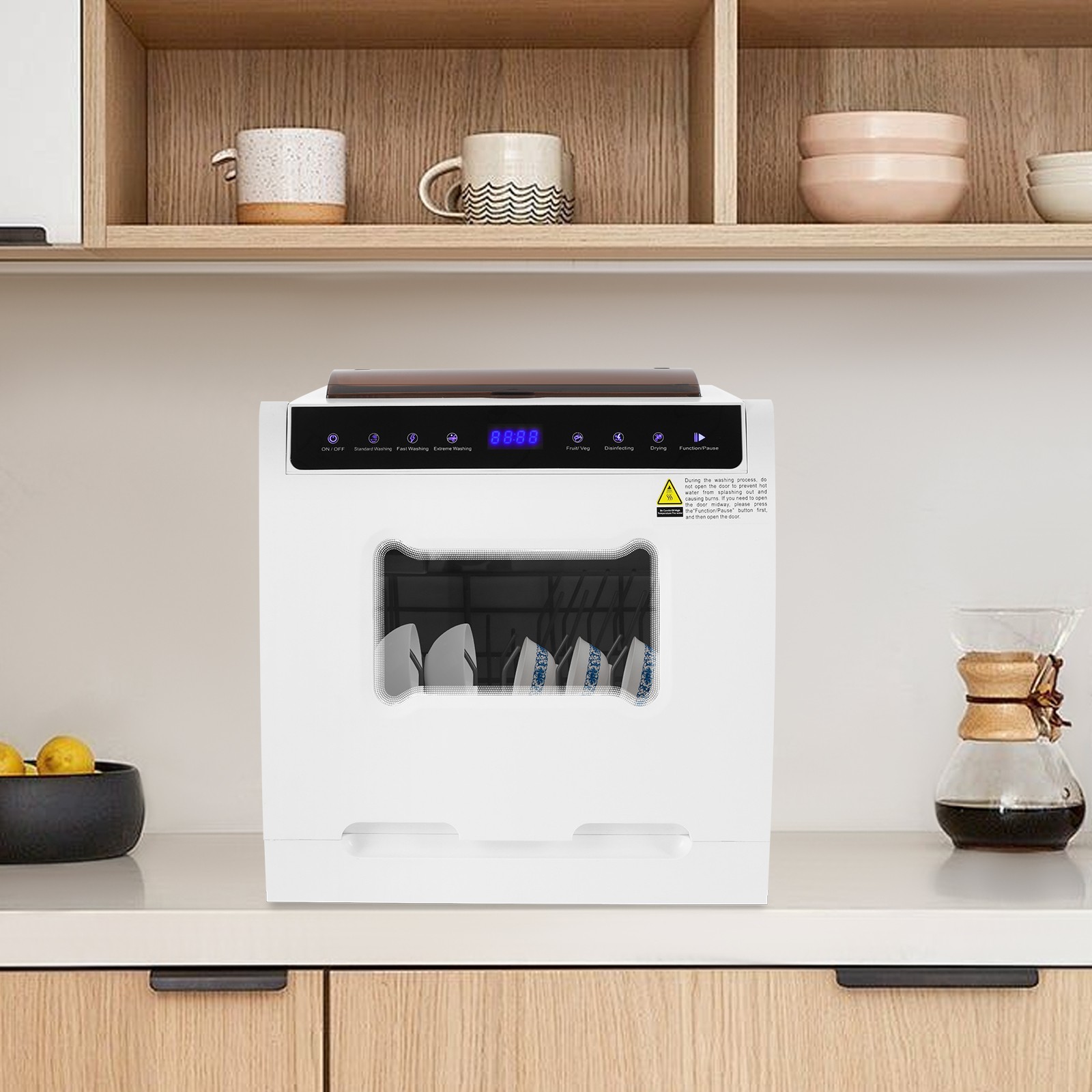 Countertop Dishwasher Portable 800W Compact Dishwasher With 5 Washing Programs