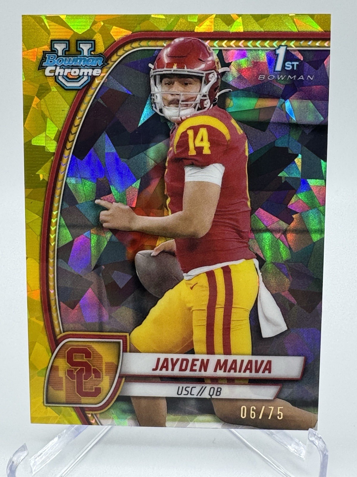 2024 Bowman Chrome U Sapphire JAYDEN MAIAVA Yellow Refractor #46/75